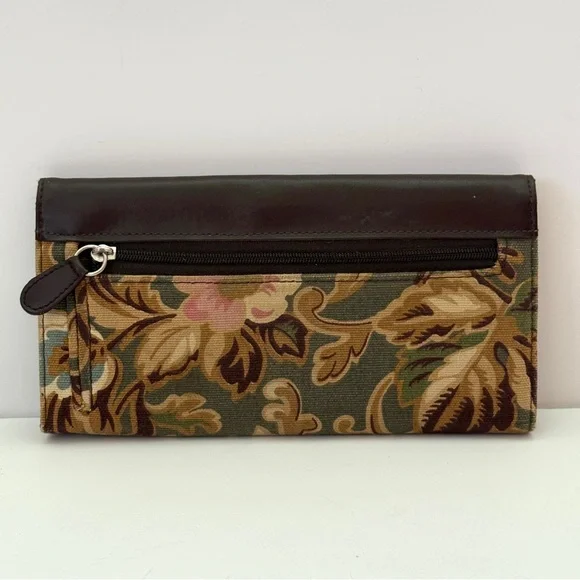Longaberger Brown and Floral Women's Wallet - Picture 2 of 8